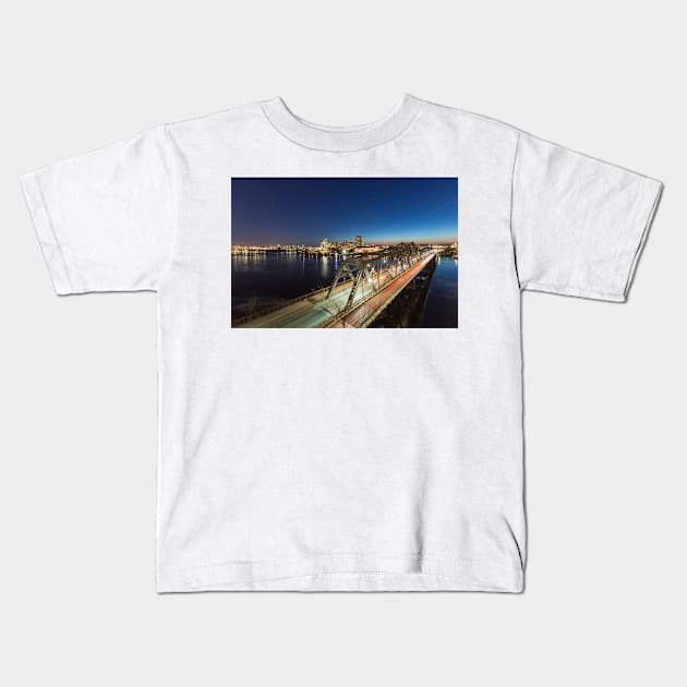 Alexandra Bridge over the Ottawa river Kids T-Shirt by josefpittner